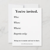 ユーモアあふれるシガーパーティーの招待状 招待状 (裏面)