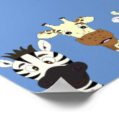 ユーモアあふれるシマウマ キリン 牛の漫画の子供用ポスター ポスター (角)