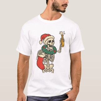 ユーモアあふれるスケルトンのパパ 税金 クリスマス おもしろ 楽しい Tシャツ