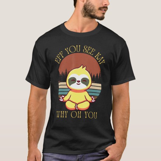 ユーモアあふれるスローヨガビンテージ Tシャツ (正面)
