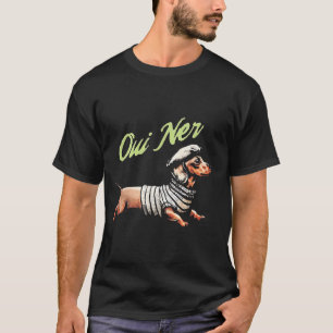 ユーモアあふれるダックスフンド ウイナードッグ フランス風 Tシャツ