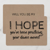 ユーモアあふれるダンシンググルームズマンまたはベストマンへのプロポーズ 招待状 (正面/裏面)