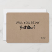 ユーモアあふれるダンシンググルームズマンまたはベストマンへのプロポーズ 招待状 (裏面)