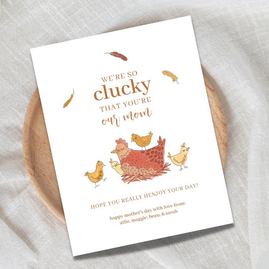 ユーモアあふれるチキンマザーズデーカード 子供たちから シーズンカード