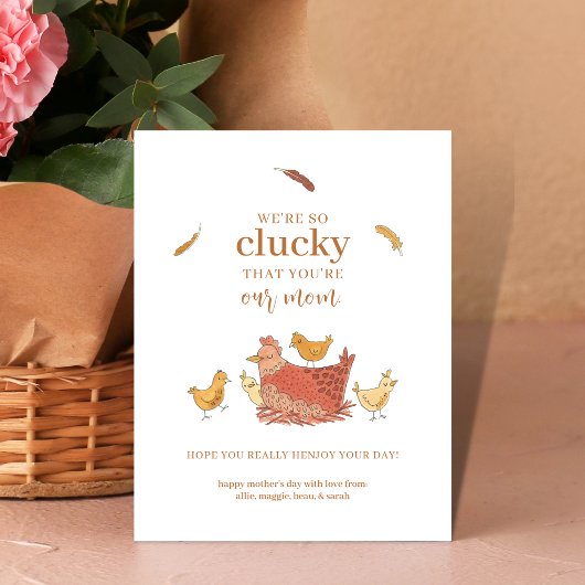 ユーモアあふれるチキンマザーズデーカード 子供たちから シーズンカード