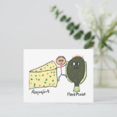 ユーモアあふれるチーズのロックとハードプレースジョーク ポストカード (スタンド正面)