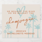 ユーモアあふれるトロピカルな独身最後の週末 スパークリングワインラベル (シングルラベル)