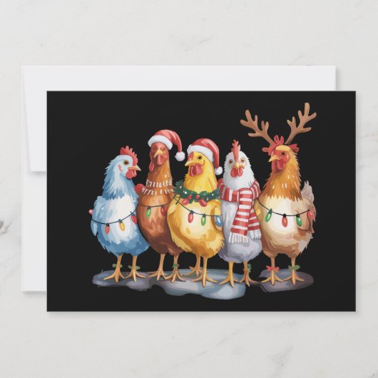 ユーモアあふれるニワトリのクリスマスライト 農場の動物 クリスマス (正面)