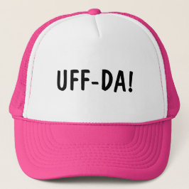 ユーモアあふれるノルウェー語のフレーズ UFF-DA ピンクの帽子 キャップ