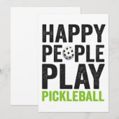 ユーモアあふれるハッピーな人々がピックルボール ディンクスポーツ ギフト 招待状 (正面/裏面)