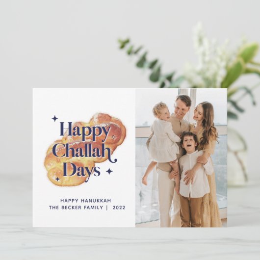 ユーモアあふれるハッピーチャラデイズ ハヌカ 祝祭 カスタムフォト シーズンカード (スタンド正面)