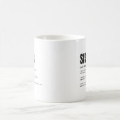 ユーモアあふれるハートフルな姉妹の定義 コーヒーマグカップ (中央)