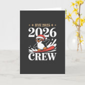 ユーモアあふれるバイバイ 2025 2026 仲間 新年 友達グループ カード (黄色い花)