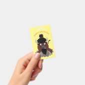 ユーモアあふれるバッファロー・ビゾンのかわいいイラスト バッジ (手持ち)