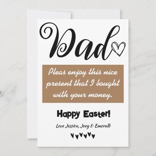 ユーモアあふれるパーソナライズされた最高のパパ、イースター家族におめでとう シーズンカード (正面)