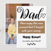 ユーモアあふれるパーソナライズされた最高のパパ、イースター家族におめでとう シーズンカード (正面/裏面)