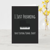 ユーモアあふれるピアノプレーヤーカード　ピアニスト　ミュージシャン　キーボード カード (黄色い花)