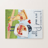 ユーモアあふれるピザのブライダルシャワー ジグソーパズル (横)