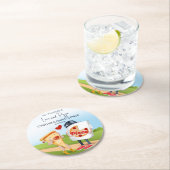 ユーモアあふれるピザのブライダルシャワー ラウンドペーパーコースター (インサイチュ)