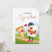 ユーモアあふれるピザラブカード カード (正面/裏面インサイチュ)