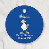 ユーモアあふれるフライドポテトをくわえたカモメの漫画 フェイバータグ (裏面)