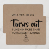 ユーモアあふれるブライズメイド / 花嫁の介添え人 提案 招待状 (正面/裏面)