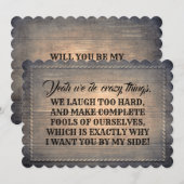 ユーモアあふれるブライズメイド / 花嫁の介添え人 提案 招待状 (正面/裏面)