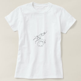 ユーモアあふれるミニマルねこ Tシャツ