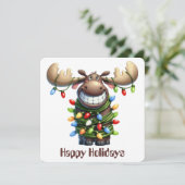 ユーモアあふれるムースのホリデーグリーティングカード シーズンカード (スタンド正面)