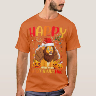 ユーモアあふれるライオン 動物愛好家 ハッピー ライオン こんにちはありがとうマス Tシャツ