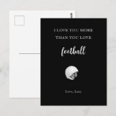 ユーモアあふれるラブメッセージ。サッカーよりも愛を優先するロマンチックなポストカード ポストカード (正面/裏面)