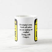 ユーモアあふれるリュージュの警告 コーヒーマグカップ (中央)