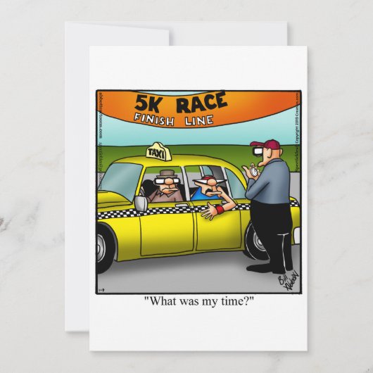 ユーモアあふれるレース後のパーティー招待状 招待状 (正面)