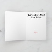 ユーモアあふれるロマンチックなカップルの車の運転カード カード (内部)