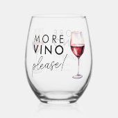 ユーモアあふれるヴィノお願いします ワインモチーフのブライズシャワー ステムなしワイングラス (裏面)