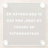 ユーモアあふれる主婦の名言、料理が嫌いな人のためのユーモア ガラスコースター (裏面)