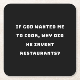 ユーモアあふれる主婦の名言、料理が嫌いな人のためのユーモア スクエアペーパーコースター