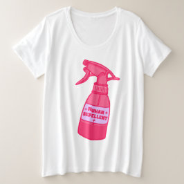 ユーモアあふれる人間撃退スプレーボトル プラスサイズTシャツ