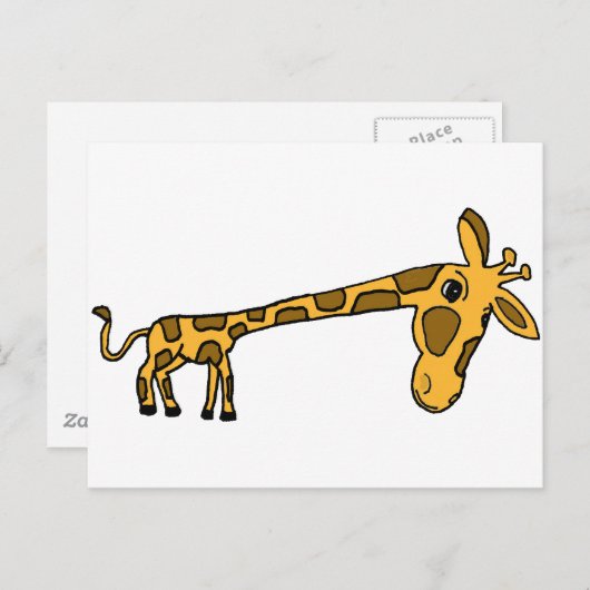 ユーモアあふれる傾いたキリン ポストカード (正面/裏面)
