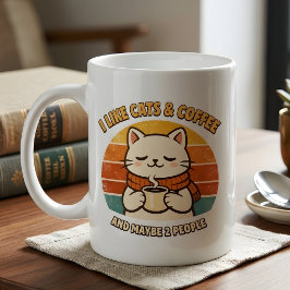 ユーモアあふれる内向的な猫好き女性へのギフト ジャンボコーヒーマグカップ