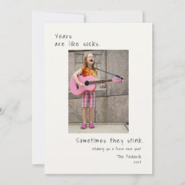 ユーモアあふれる写真の新年カード シーズンカード