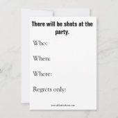 ユーモアあふれる医師と看護師のパーティー招待状 招待状 (裏面)