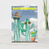 ユーモアあふれる南西部ウォーターカラーサボテン名前テンプレート シーズンカード (正面)