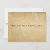 ユーモアあふれる司式者提案：ユニークな「私たちと結婚してください」 招待状 (裏面)