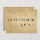 ユーモアあふれる司式者提案：ユニークな「私たちと結婚してください」 招待状 (正面/裏面)