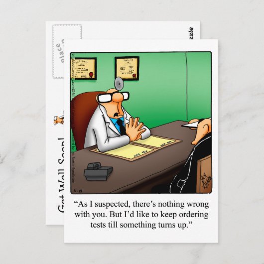 ユーモアあふれる回復祝いポストカード ポストカード (正面/裏面)