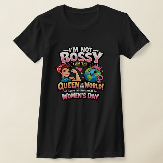 ユーモアあふれる国際女性デーのTシャツ Tシャツ (レイダウン)