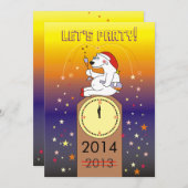 ユーモアあふれる大晦日のパーティー招待状 招待状 (正面/裏面)