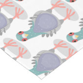 ユーモアあふれる好奇心旺盛な鳩のイラスト ショートテーブルランナー (コーナー)