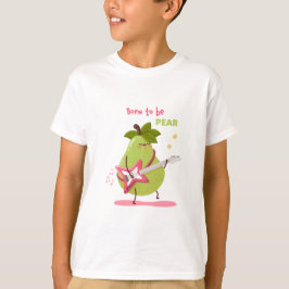 ユーモアあふれる子供向けのイラストの岩の梨 Tシャツ